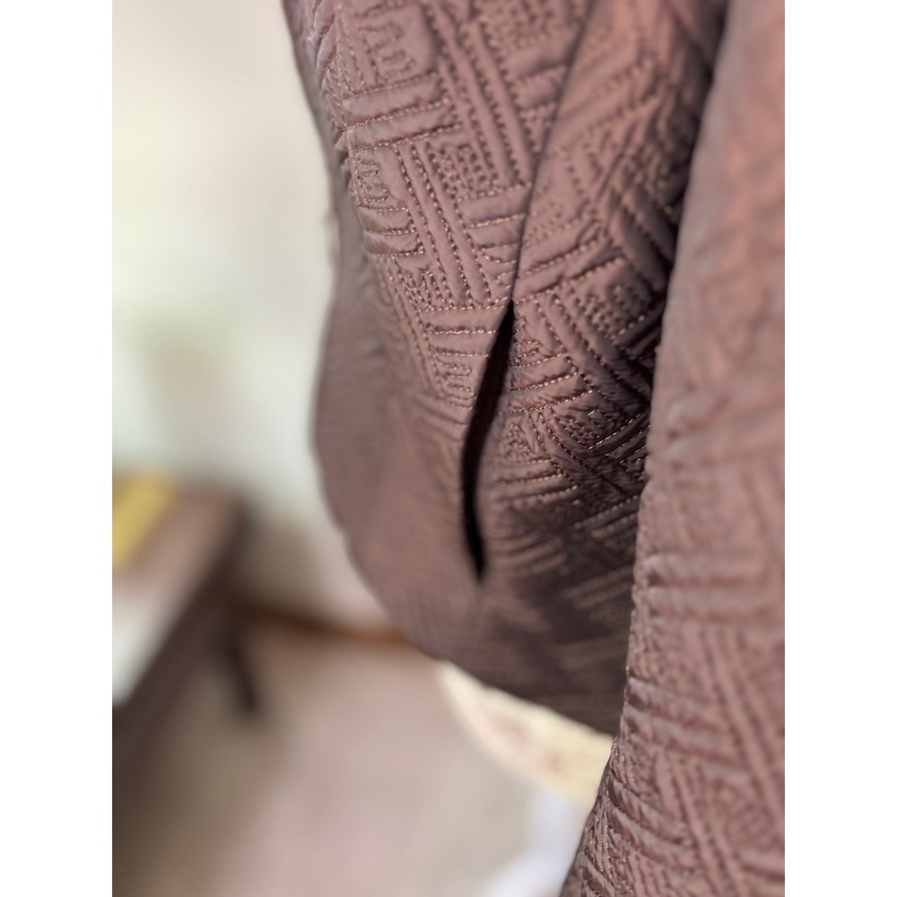 Kenar Quilted Jacket Brown Geometric Pattern Zip … - image 5